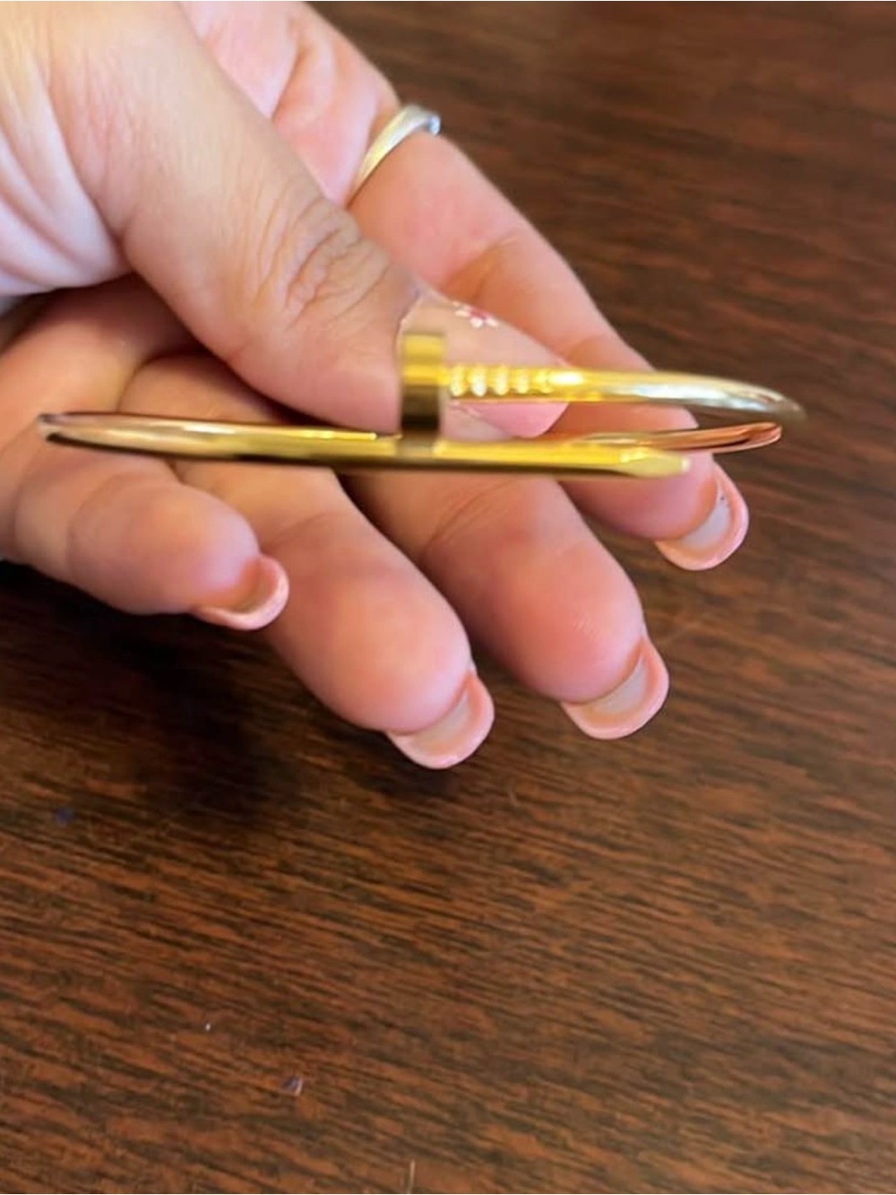 Gold plated bangle nail